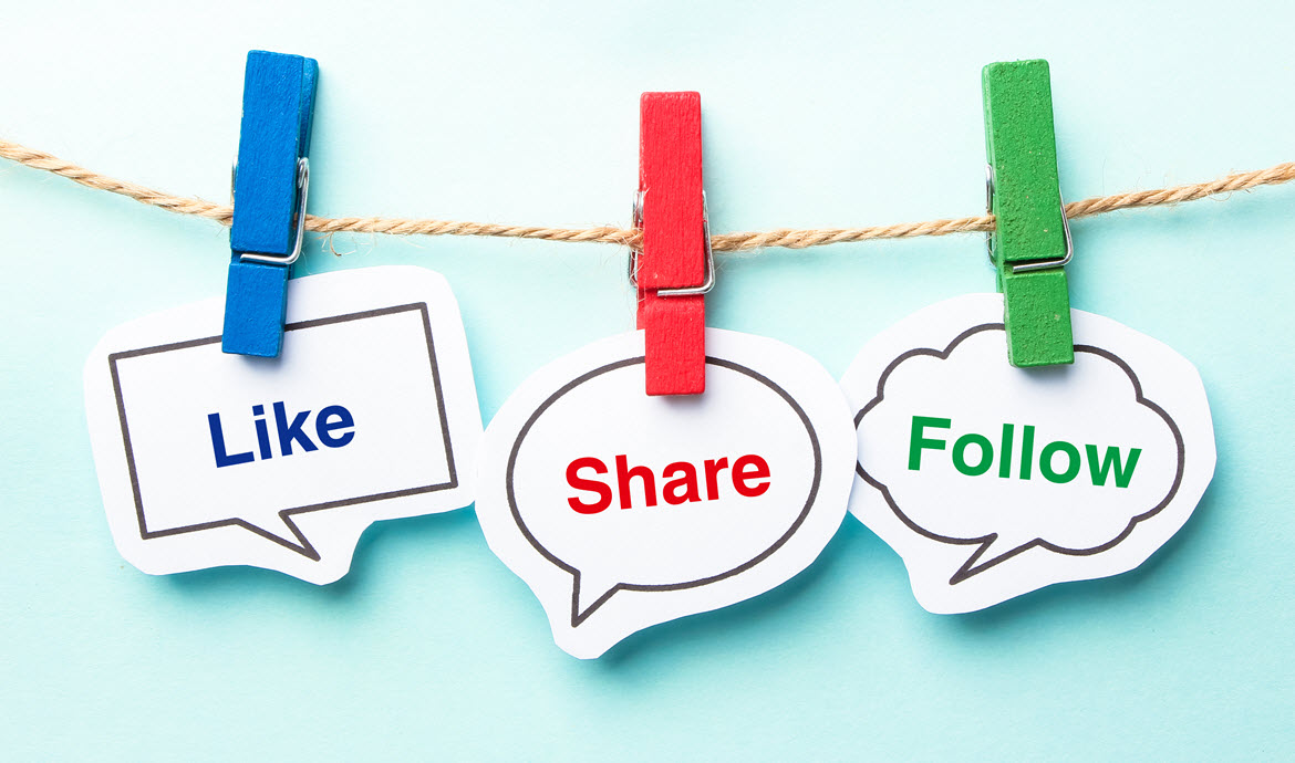 Like, share and follow social media graphic